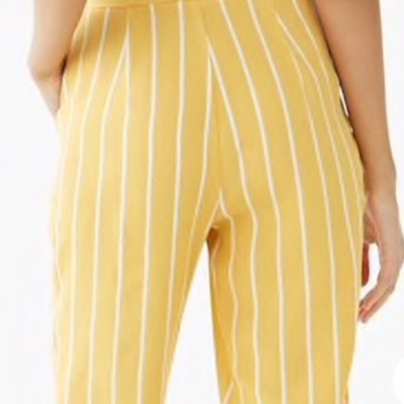 NWT High waisted Paper bag striped pants size L - Picture 3 of 9